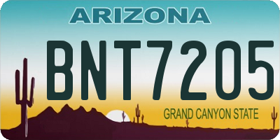 AZ license plate BNT7205