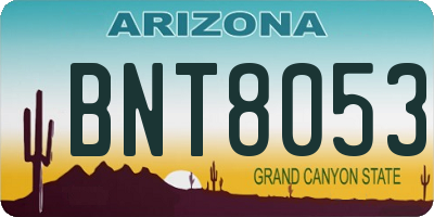 AZ license plate BNT8053