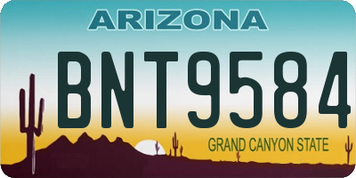 AZ license plate BNT9584