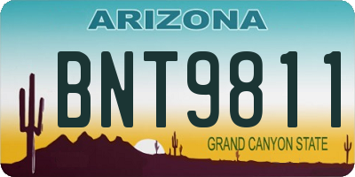 AZ license plate BNT9811