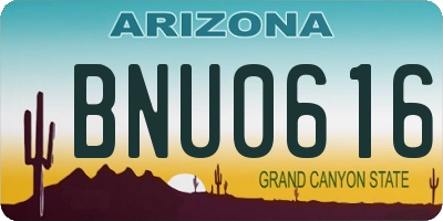 AZ license plate BNU0616