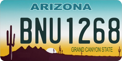 AZ license plate BNU1268
