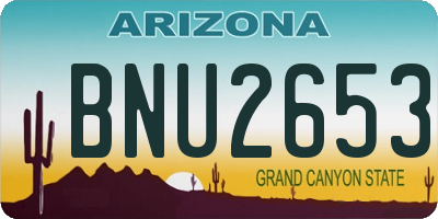 AZ license plate BNU2653