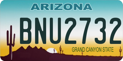 AZ license plate BNU2732