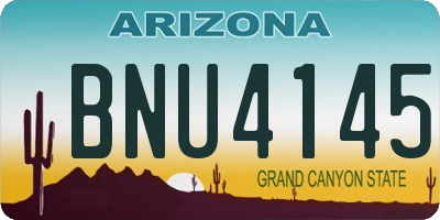 AZ license plate BNU4145