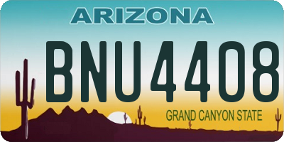 AZ license plate BNU4408