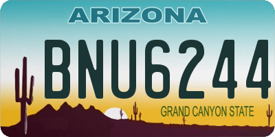 AZ license plate BNU6244