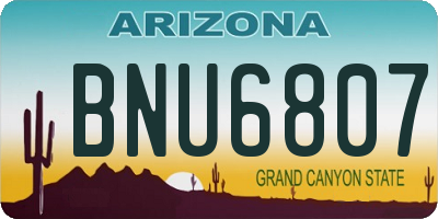AZ license plate BNU6807