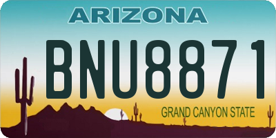 AZ license plate BNU8871