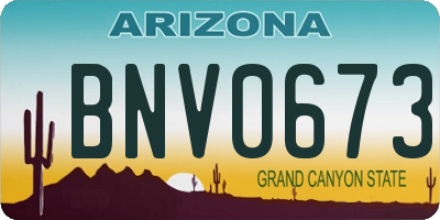 AZ license plate BNV0673