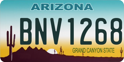 AZ license plate BNV1268