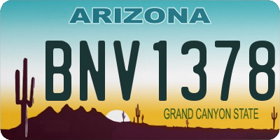 AZ license plate BNV1378