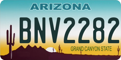 AZ license plate BNV2282