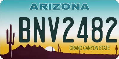 AZ license plate BNV2482
