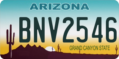 AZ license plate BNV2546