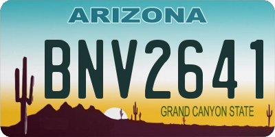 AZ license plate BNV2641