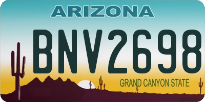 AZ license plate BNV2698