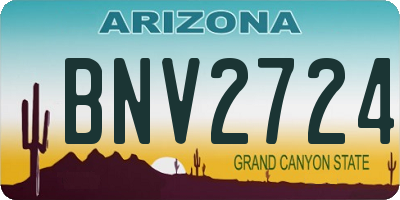 AZ license plate BNV2724