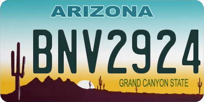 AZ license plate BNV2924