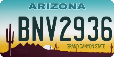 AZ license plate BNV2936