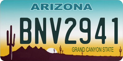 AZ license plate BNV2941
