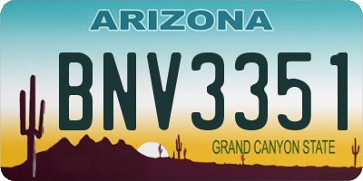 AZ license plate BNV3351