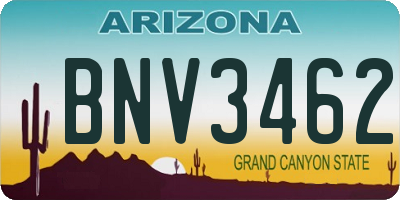 AZ license plate BNV3462