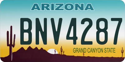 AZ license plate BNV4287
