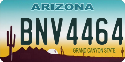 AZ license plate BNV4464