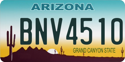 AZ license plate BNV4510