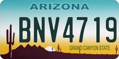 AZ license plate BNV4719