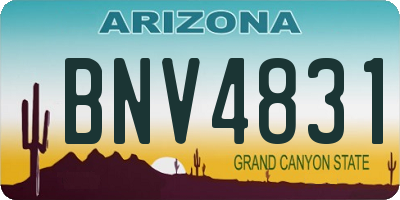 AZ license plate BNV4831