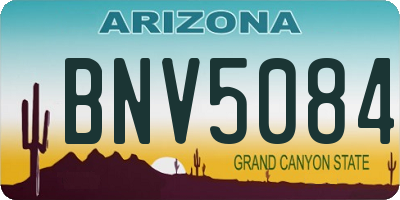 AZ license plate BNV5084