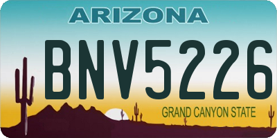AZ license plate BNV5226