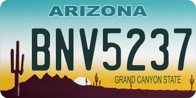 AZ license plate BNV5237