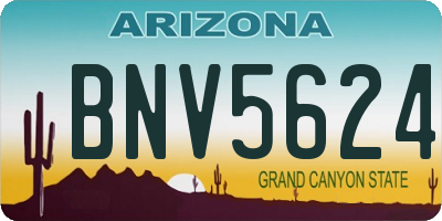 AZ license plate BNV5624