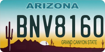 AZ license plate BNV8160