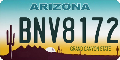 AZ license plate BNV8172