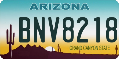 AZ license plate BNV8218