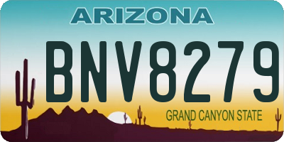 AZ license plate BNV8279