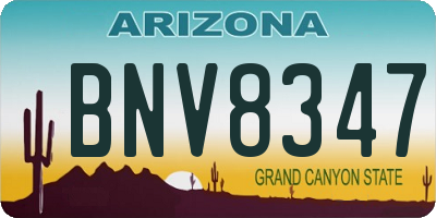 AZ license plate BNV8347