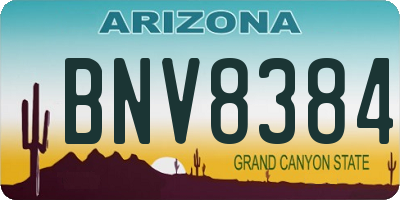 AZ license plate BNV8384