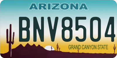 AZ license plate BNV8504