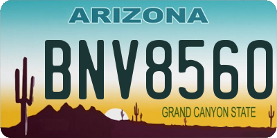 AZ license plate BNV8560