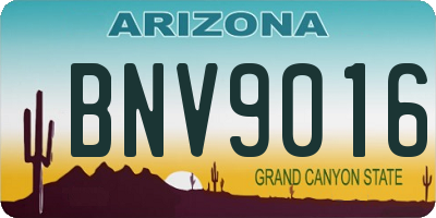 AZ license plate BNV9016