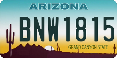 AZ license plate BNW1815