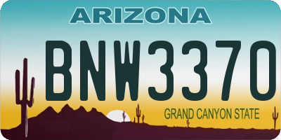 AZ license plate BNW3370