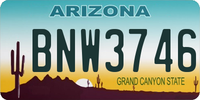 AZ license plate BNW3746