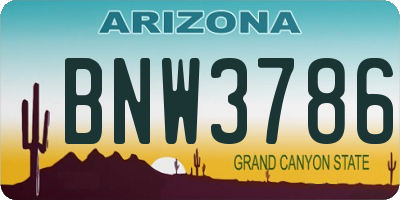 AZ license plate BNW3786