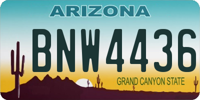 AZ license plate BNW4436